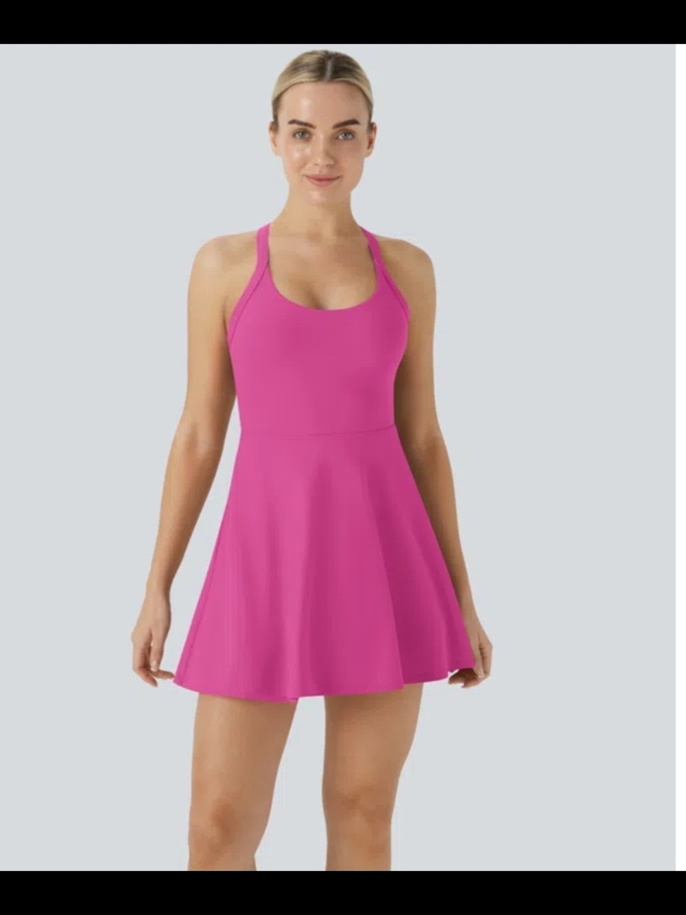 HALARA Hot Pink Racerback Fit-and-Flare Mini Dress